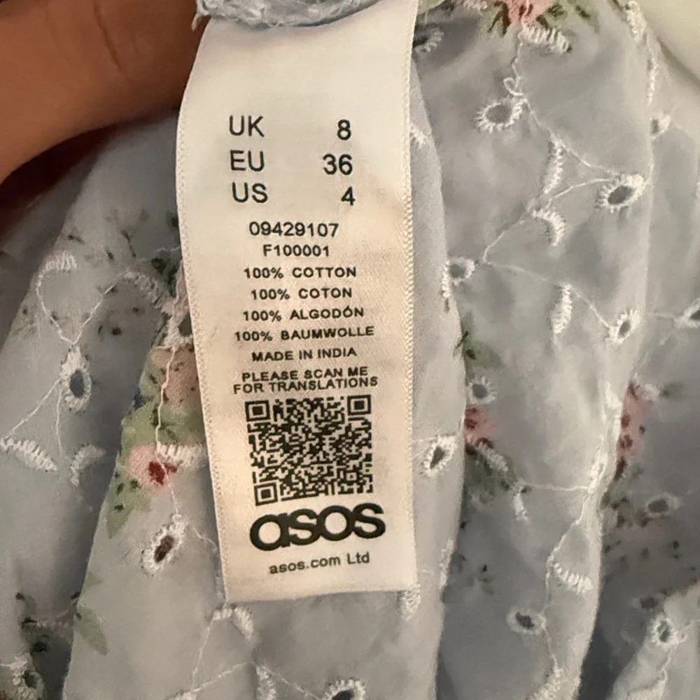 ASOS Blue Floral Embroidered Dress - Picture 12 of 12
